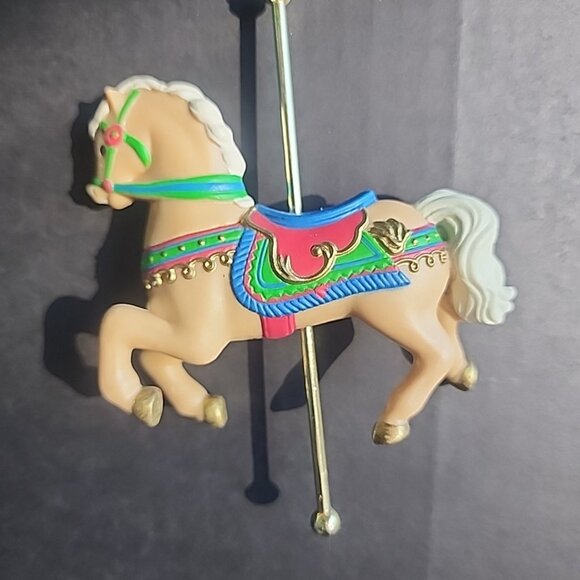 Vintage Avon Carousel Gallant Steed Christmas Ornament - Picture 2 of 4